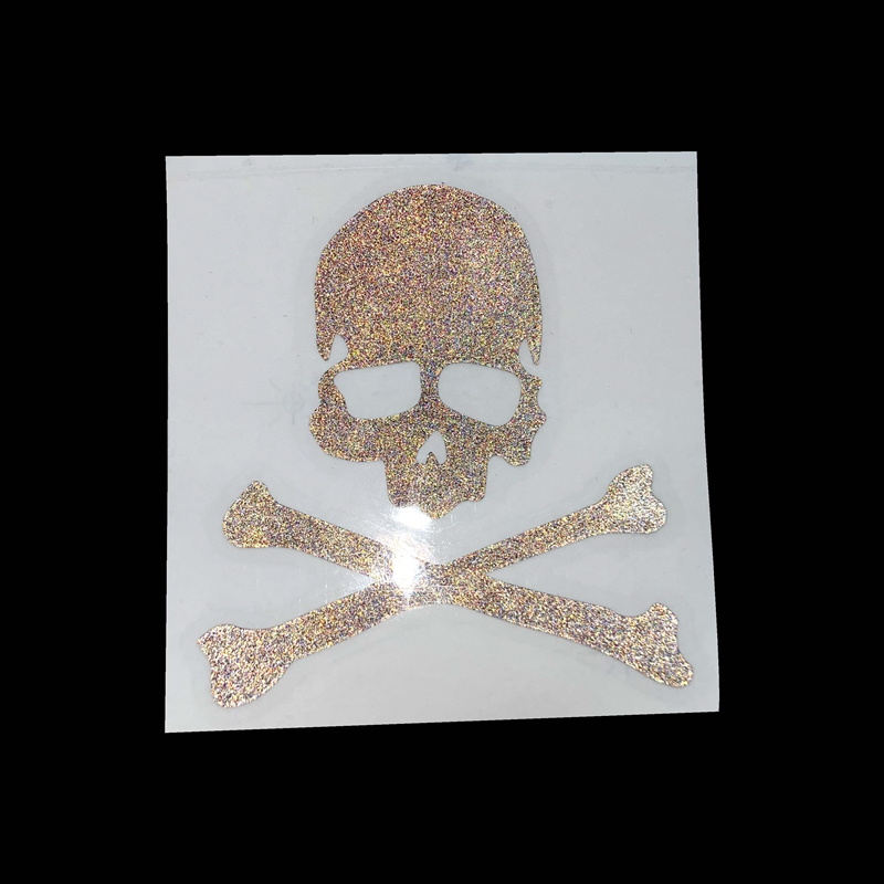 Black Reflective Skull Stickers - 
